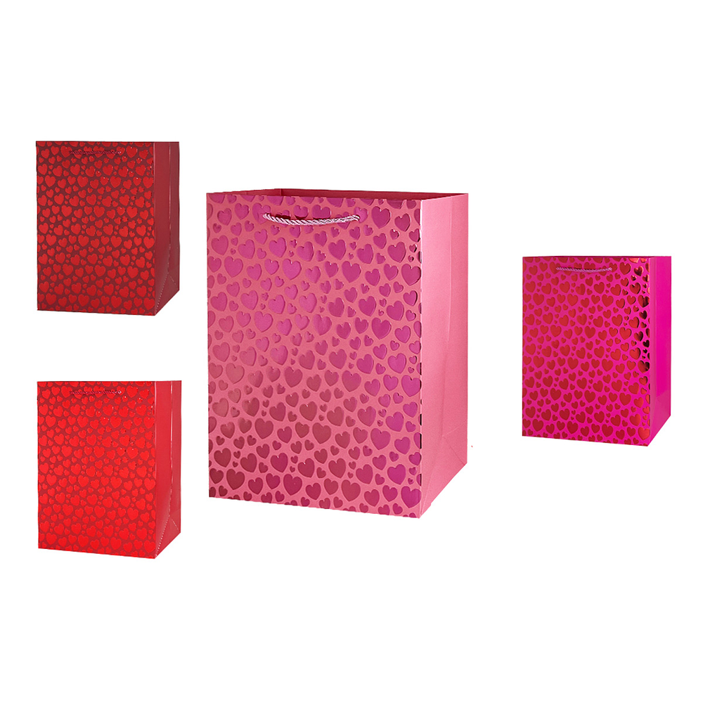 Bolsa de regalo con estampado de corazón 32*26*12cm 12pcs Color Aleatorio
