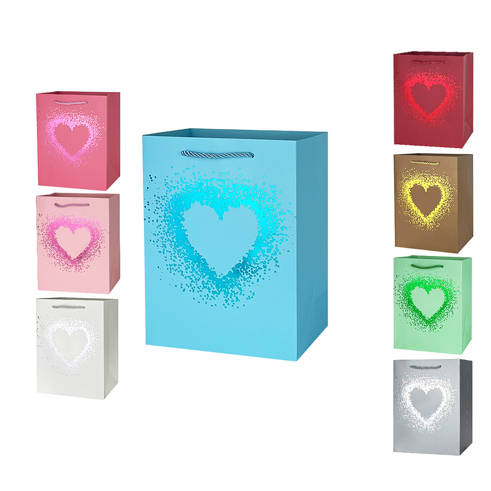 Bolsa de regalo con estampado corazón 44*31*12cm 12pcs Color Aleatorio