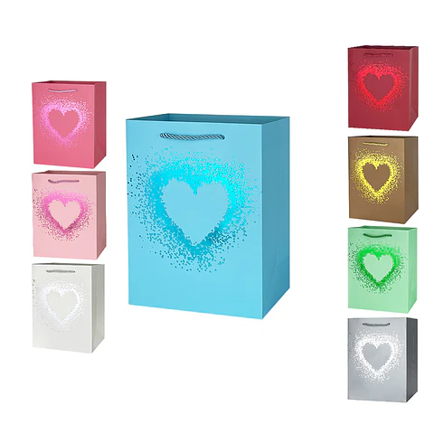 Bolsa de regalo con estampado corazón 44*31*12cm 12pcs Color Aleatorio