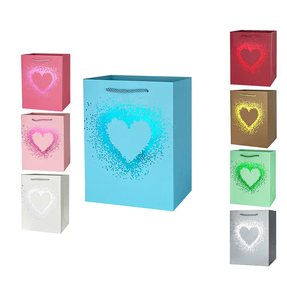 Bolsa de regalo con estampado corazón 44*31*12cm 12pcs Color Aleatorio 1