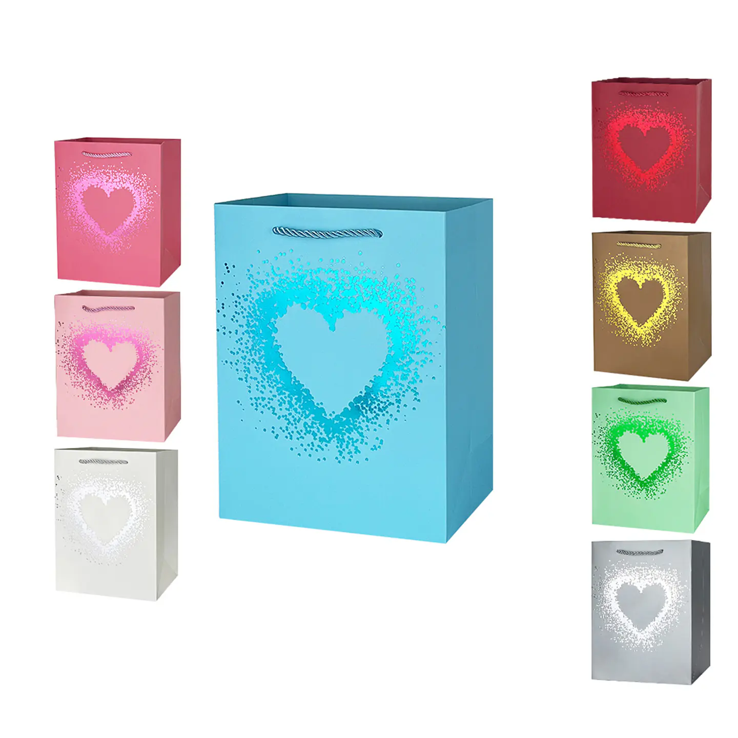 Bolsa de regalo con estampado corazón 32*26*12cm 12pcs Color Aleatorio 1