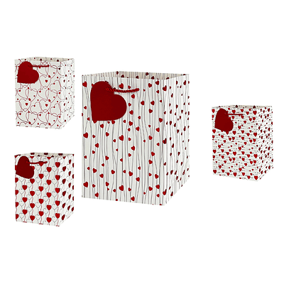 Bolsa de regalo con estampado corazón 23*18*10cm 12pcs Diseño Aleatorio