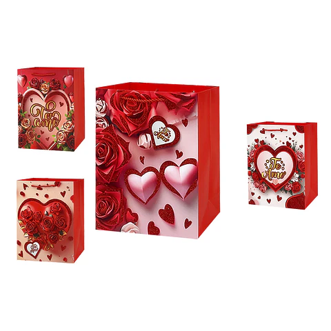 Bolsa de regalo con polvo brillante 32*26*12cm 12pcs Diseño Aleatorio