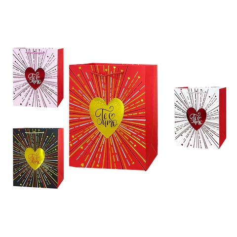Bolsa de regalo con estampado dorado 32*26*12cm 12pcs Color Aleatorio