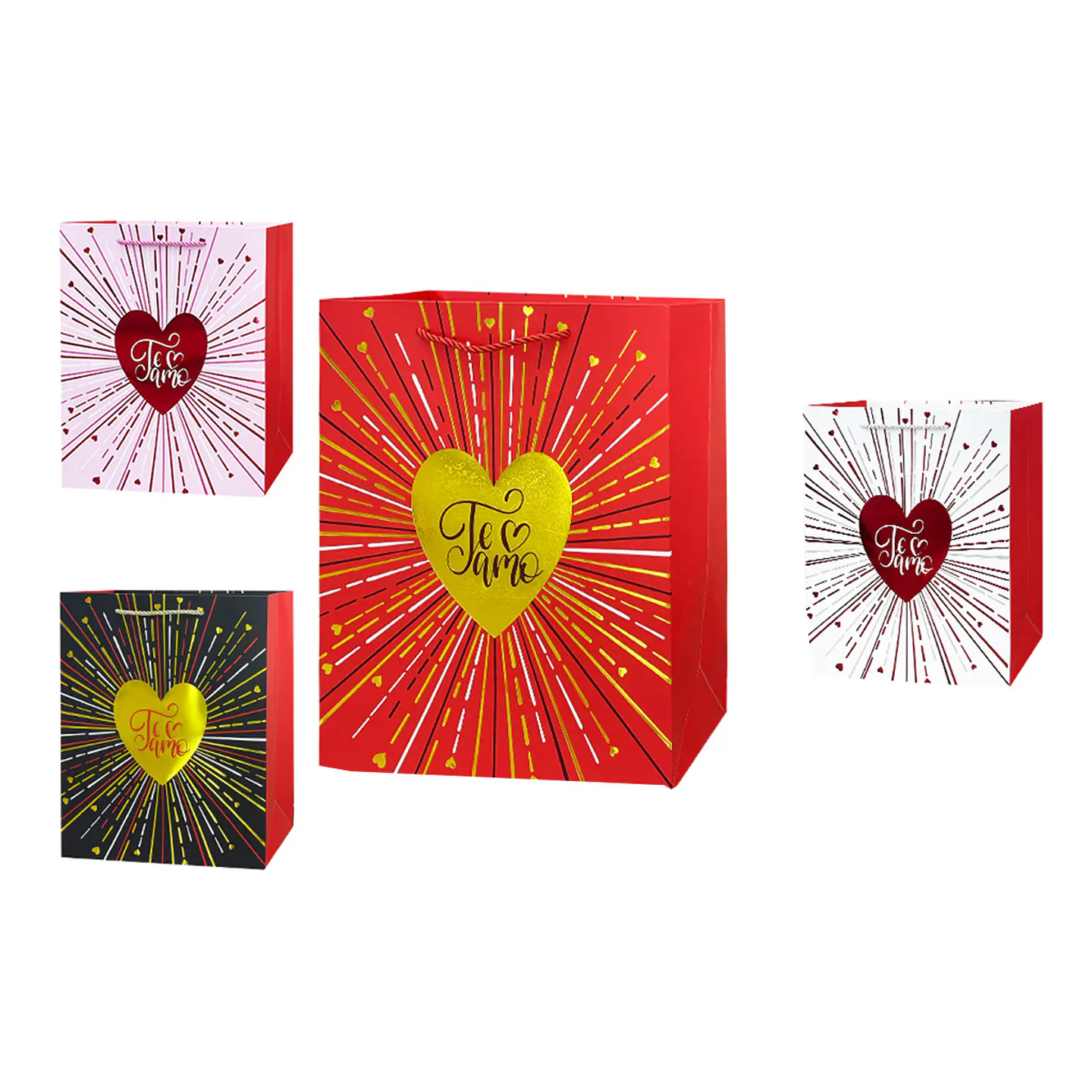 Bolsa de regalo con estampado dorado 32*26*12cm 12pcs Color Aleatorio 1
