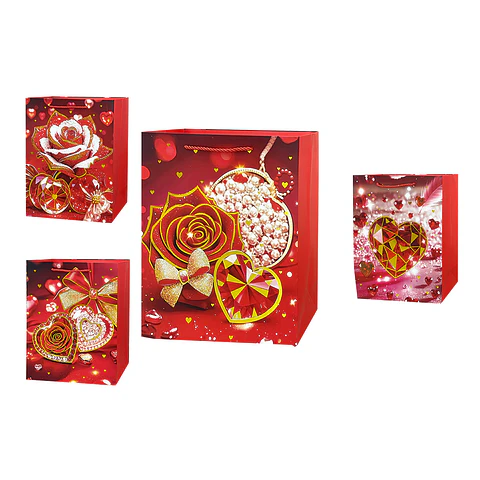 Bolsa de regalo con estampado dorado 23*18*10cm 12pcs Diseño Aleatorio
