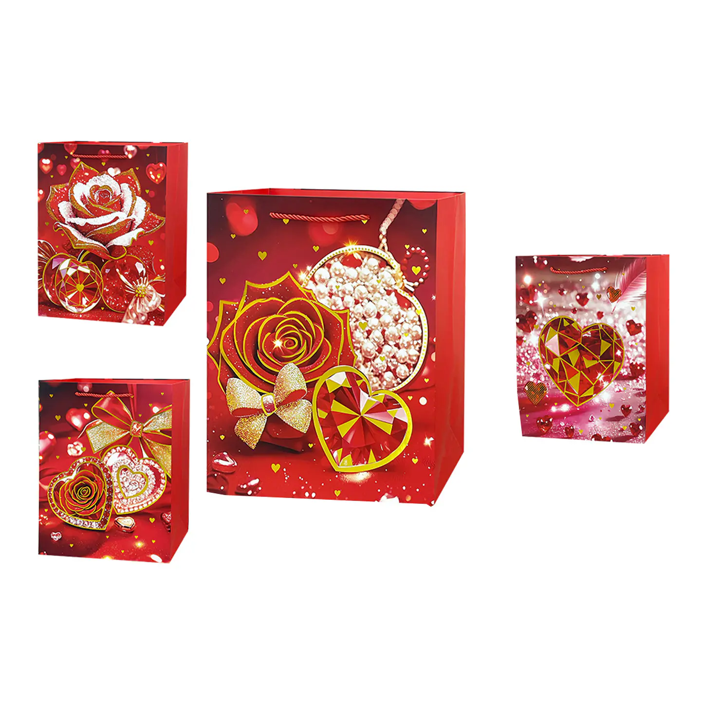 Bolsa de regalo con estampado dorado 23*18*10cm 12pcs Diseño Aleatorio 1