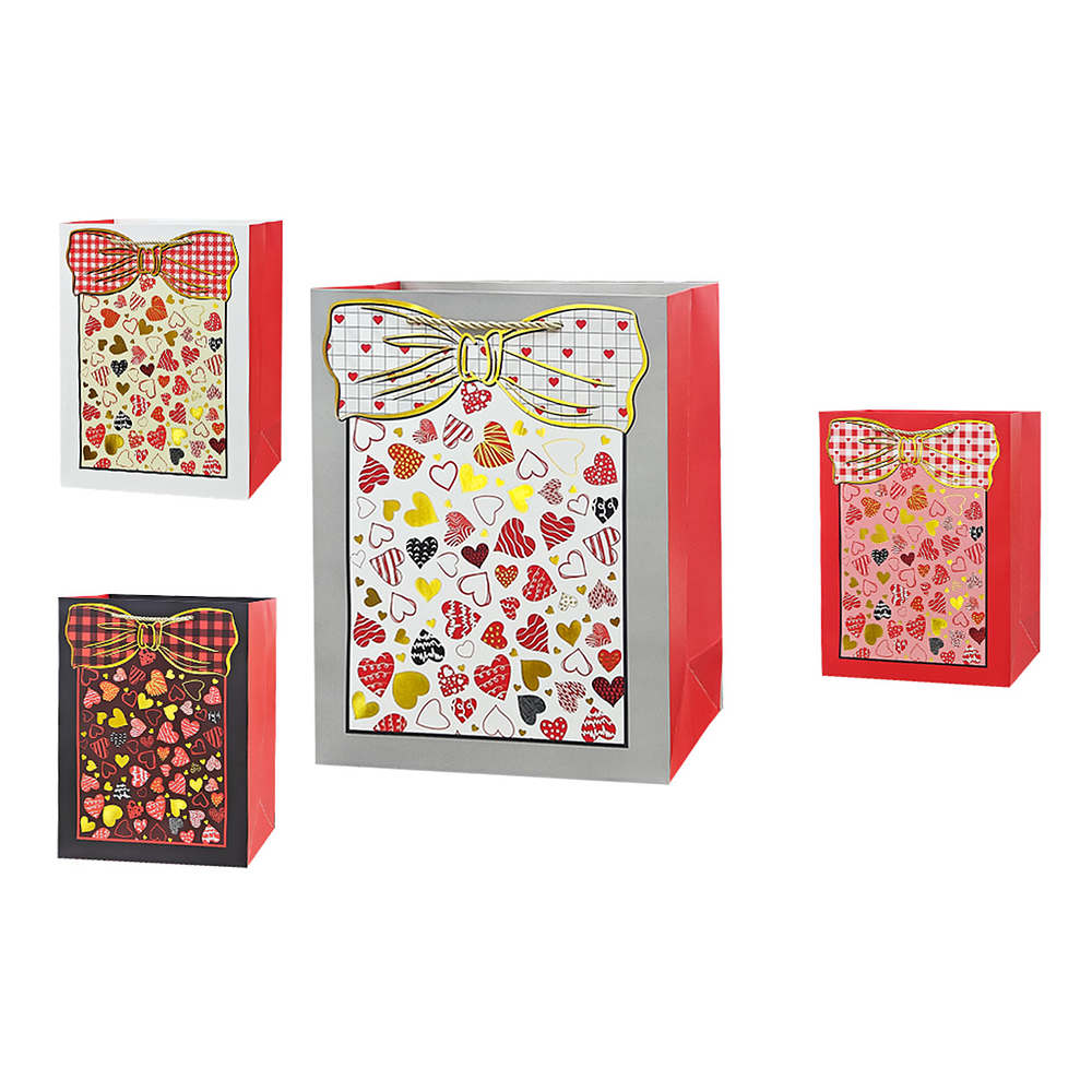 Bolsa de regalo con estampado dorado 32*26*12cm 12pcs Diseño Aleatorio