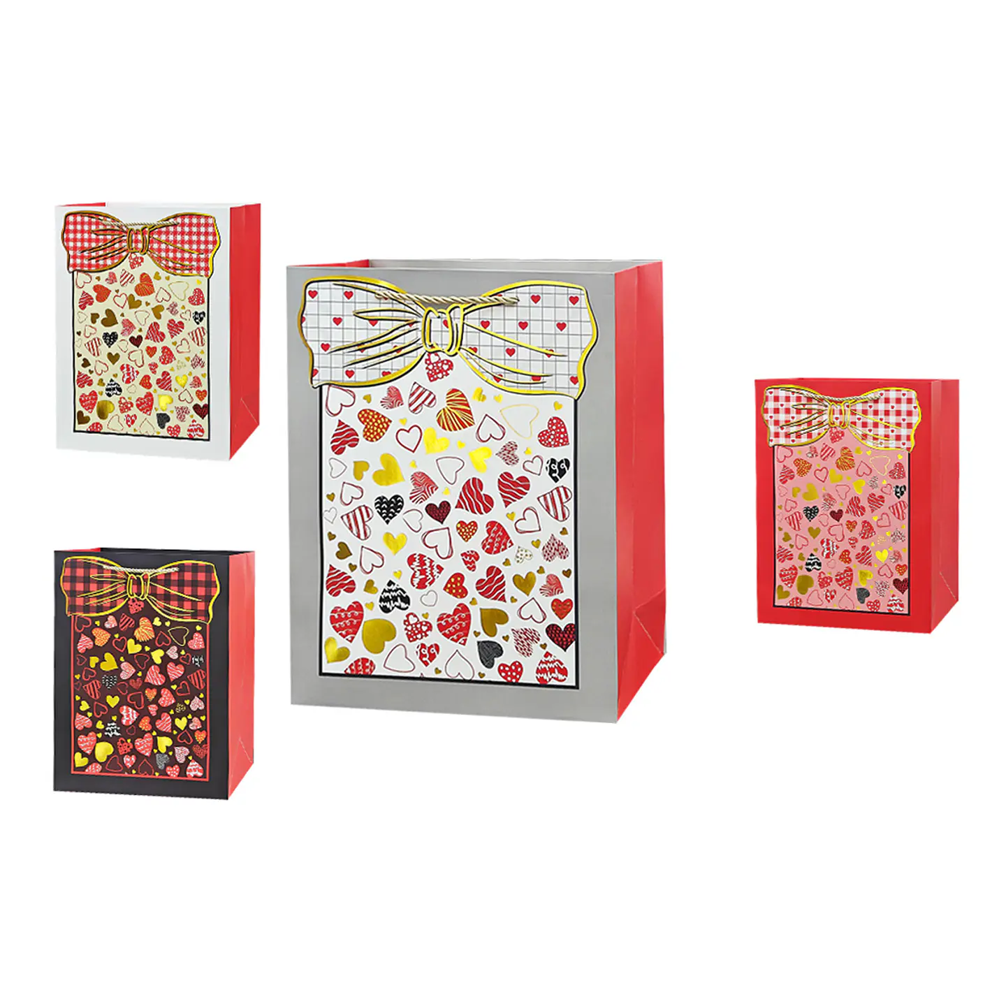 Bolsa de regalo con estampado dorado 32*26*12cm 12pcs Diseño Aleatorio 1