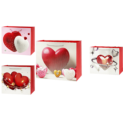 Bolsa de regalo con estampado plateado 40*30*12cm 12pcs Diseño Aleatorio