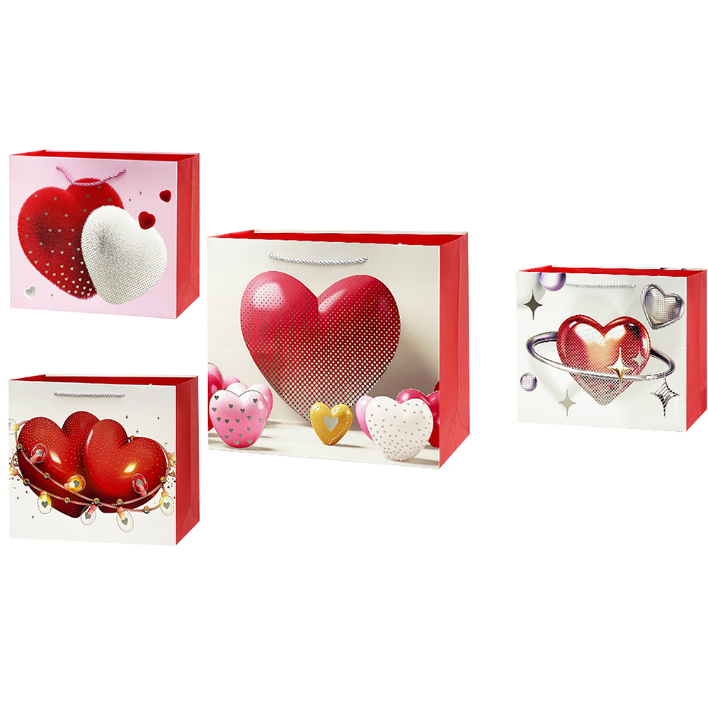 Bolsa de regalo con estampado plateado 32*26*10cm 12pcs Diseño Aleatorio