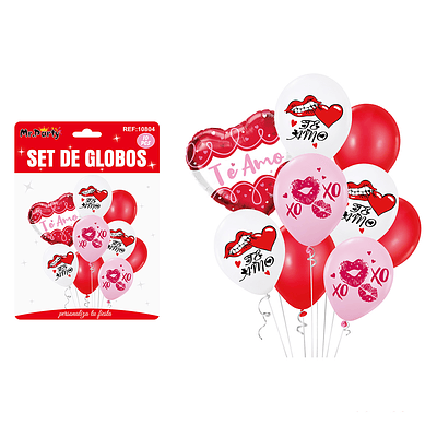 Set de globos San Valentín 9pcs