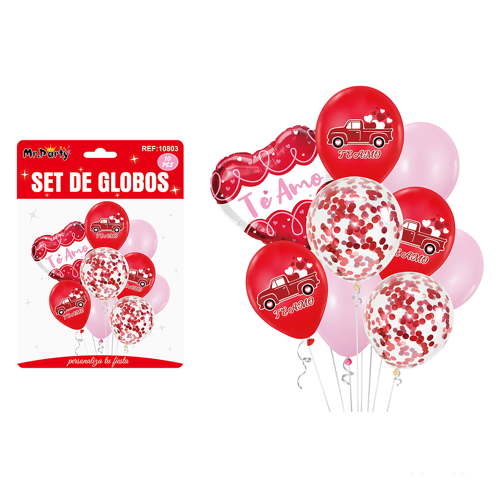 Set de globos San Valentín 9pcs
