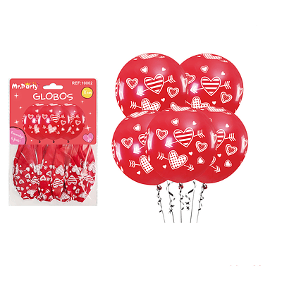 Globo impreso San Valentín 30cm 5pcs