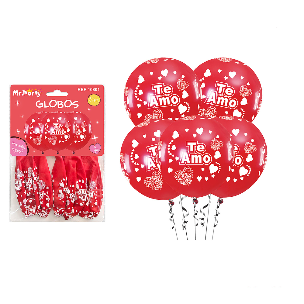 Globo impreso San Valentín 30cm 5pcs