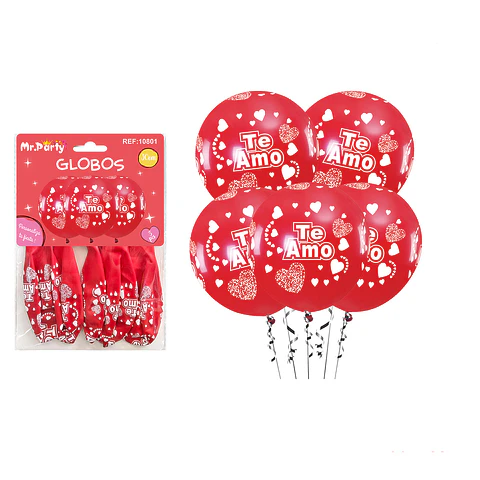 Globo impreso San Valentín 30cm 5pcs