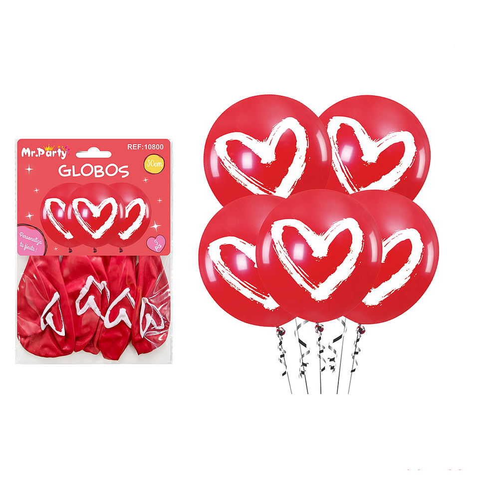 Globo impreso San Valentín 30cm 5pcs