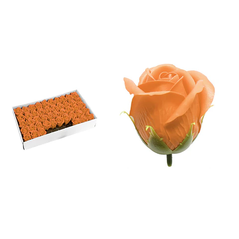 Rosas de jabón aromáticas naranja 5cm 50 piezas