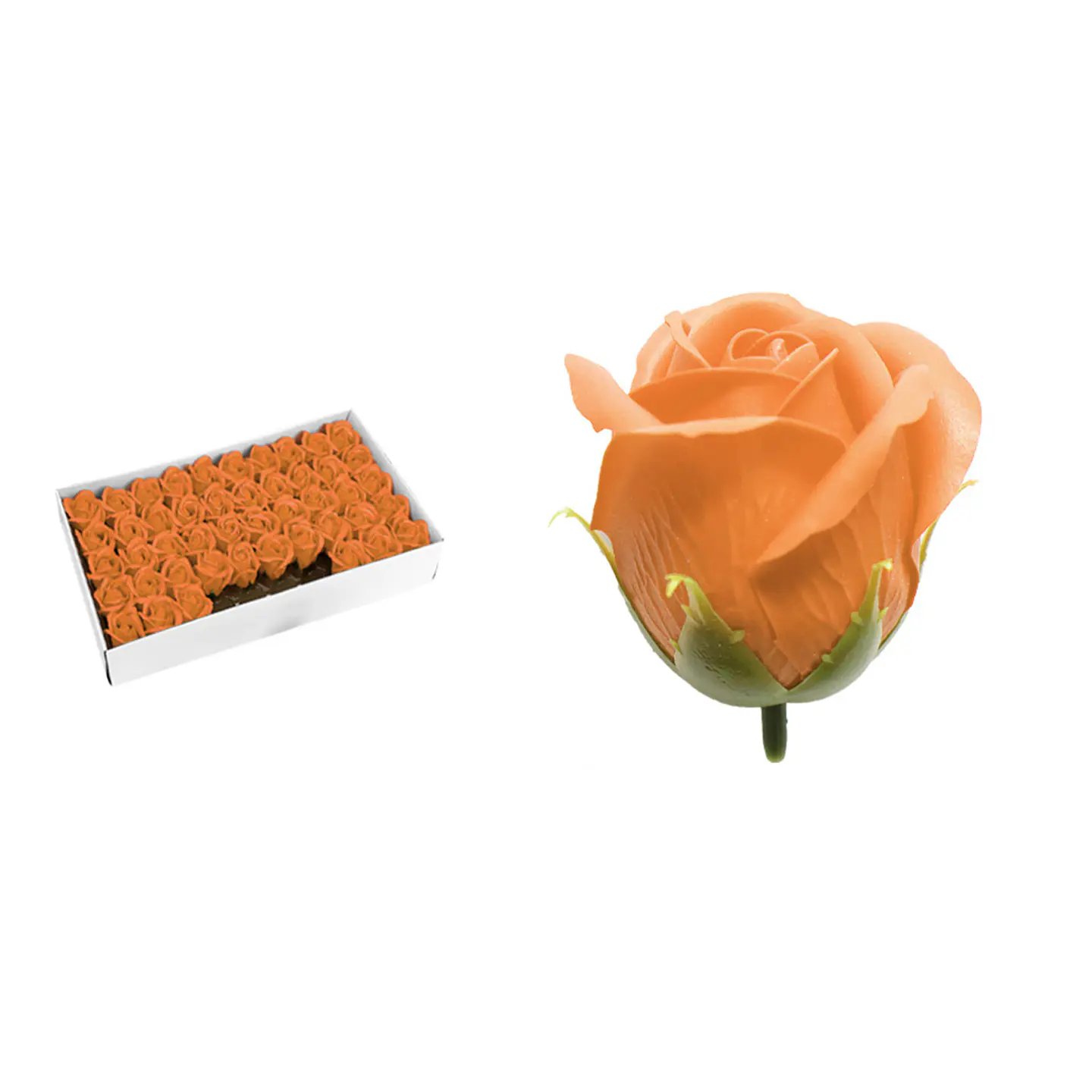 Rosas de jabón aromáticas naranja 5cm 50 piezas 1
