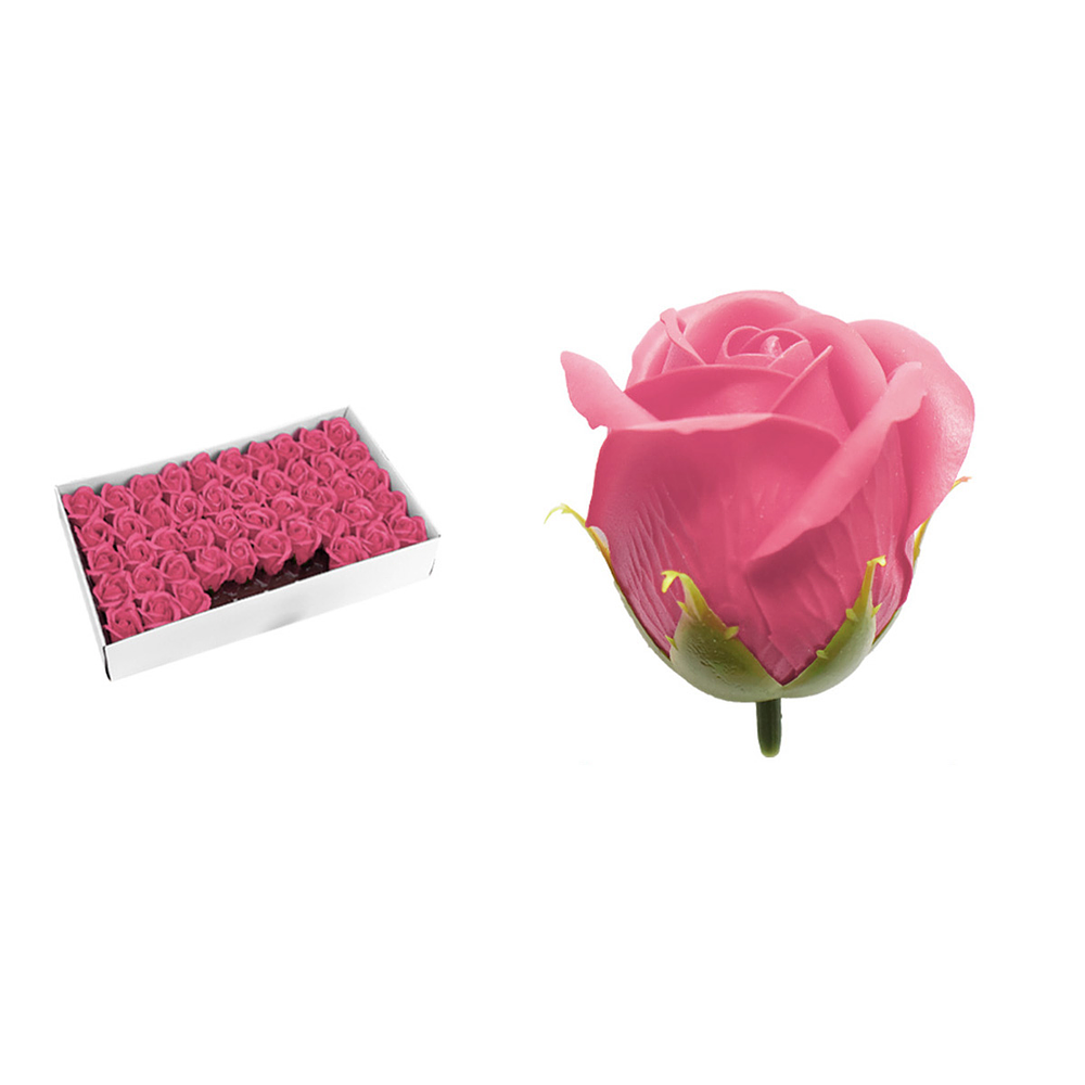Rosas de jabón aromáticas rosado carmín 5cm 50 piezas
