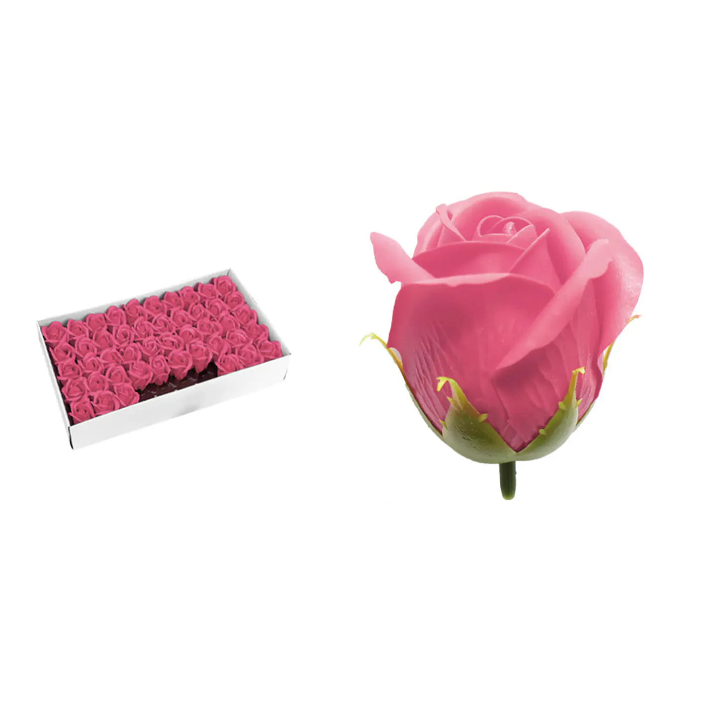 Rosas de jabón aromáticas rosado carmín 5cm 50 piezas 1