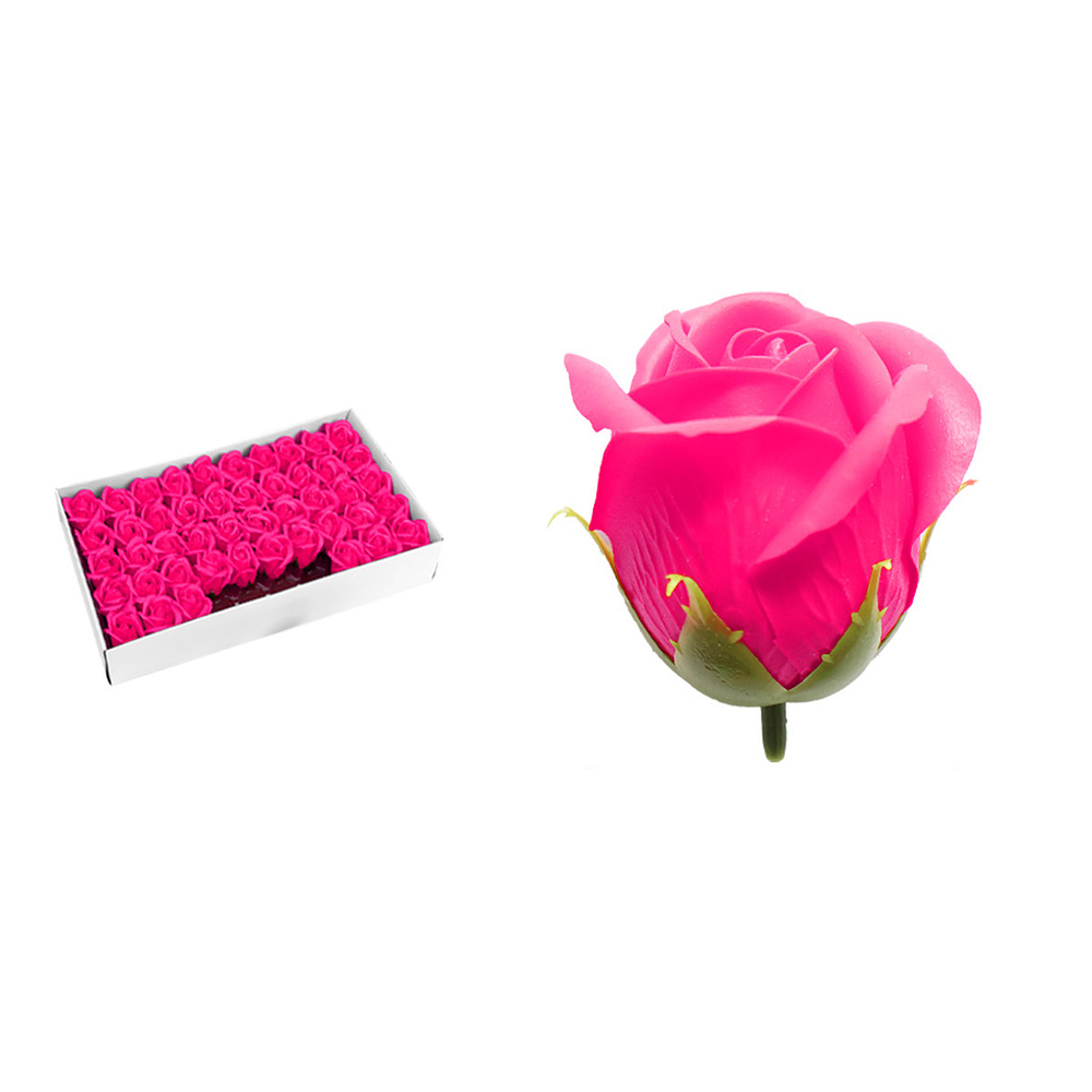 Rosas de jabón aromáticas rosado oscuro 5cm 50 piezas
