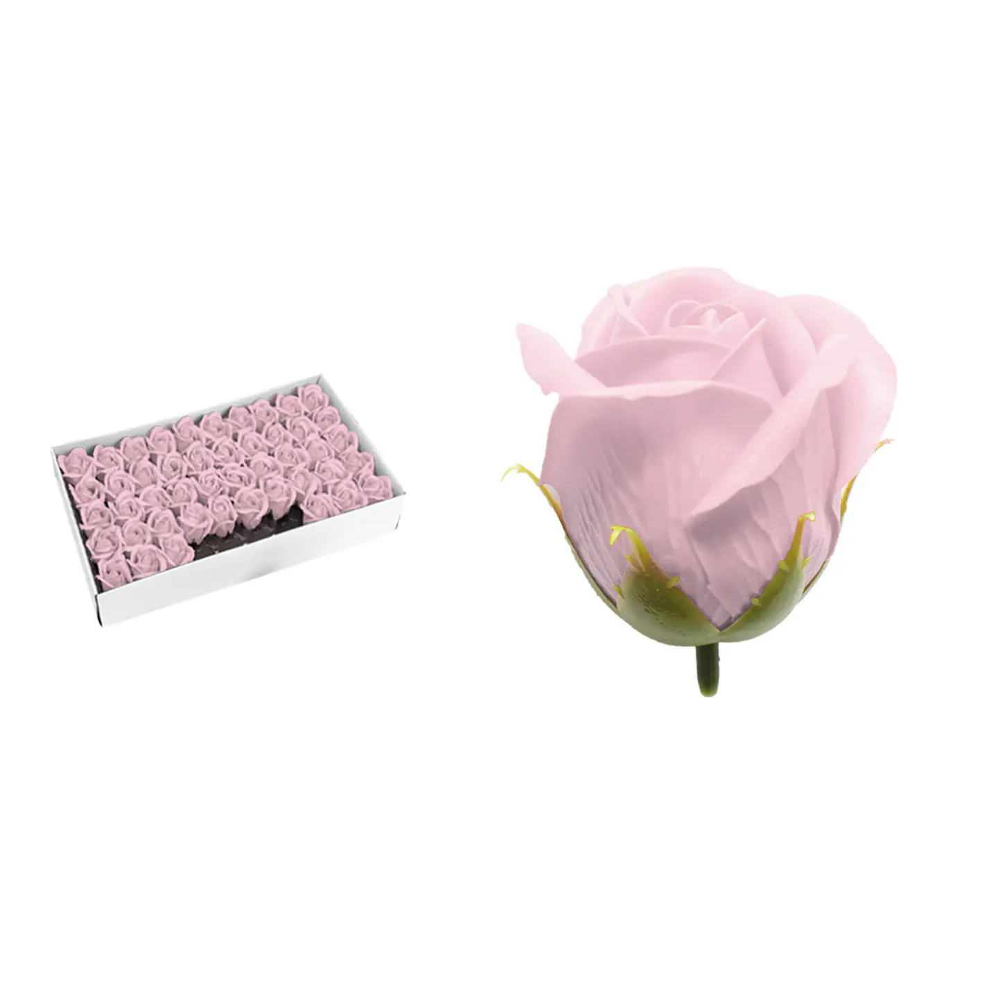 Rosas de jabón aromáticas rosado claro 5cm 50 piezas 1