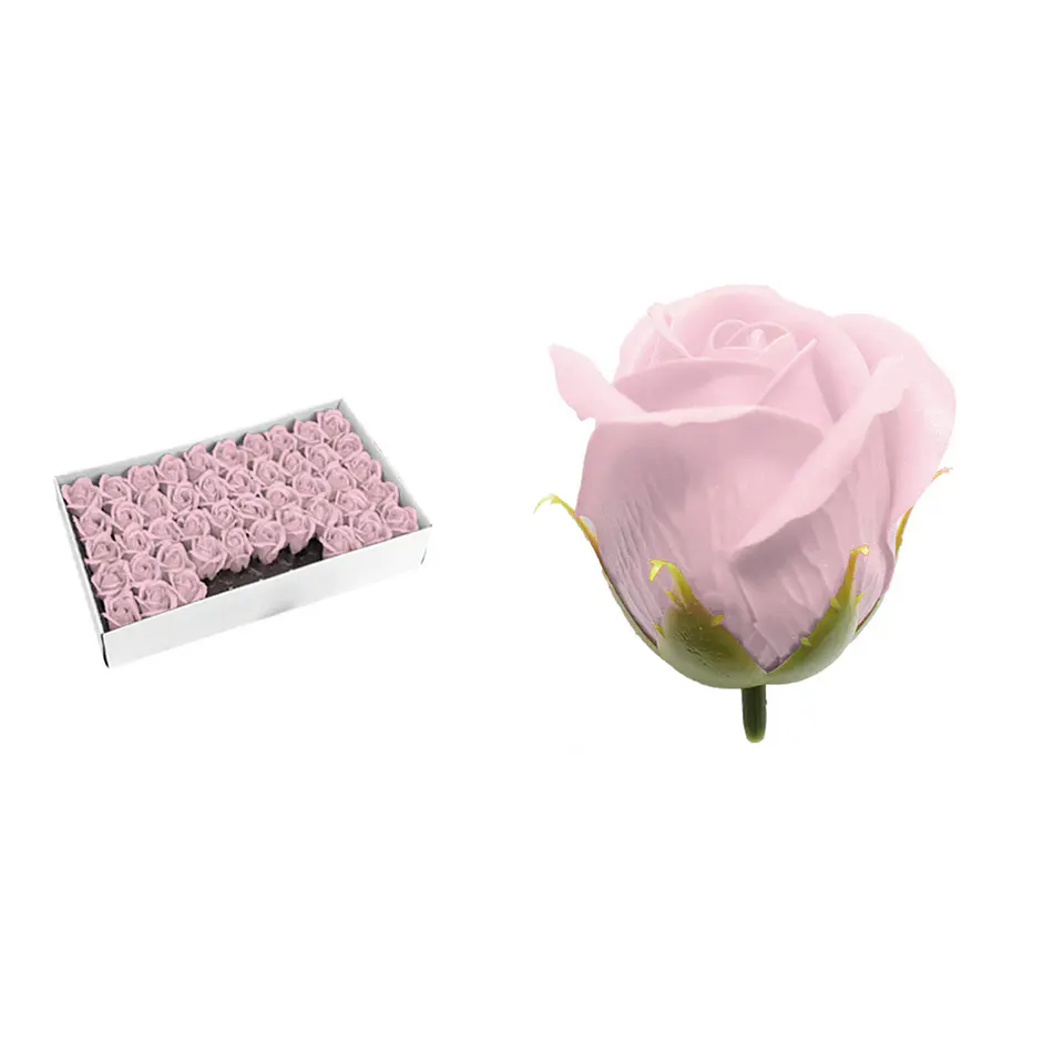 Rosas de jabón aromáticas rosado claro 5cm 50 piezas 1
