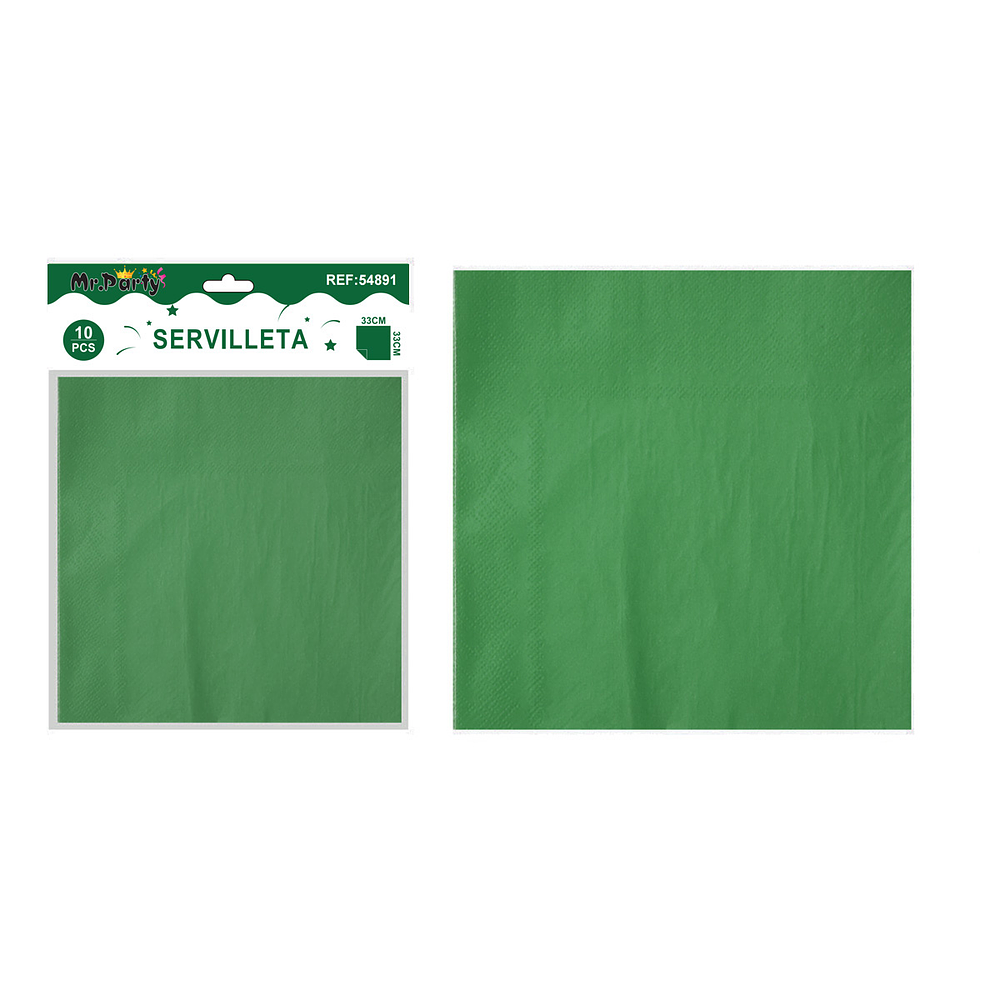  Servilletas de papel verde oscuro 33cm 10pcs