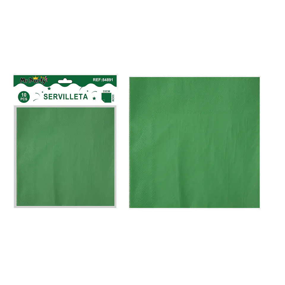 Servilletas de papel verde oscuro 33cm 10pcs 1