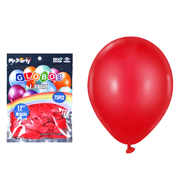 Globos de látex rojo mate 35cm 25pcs