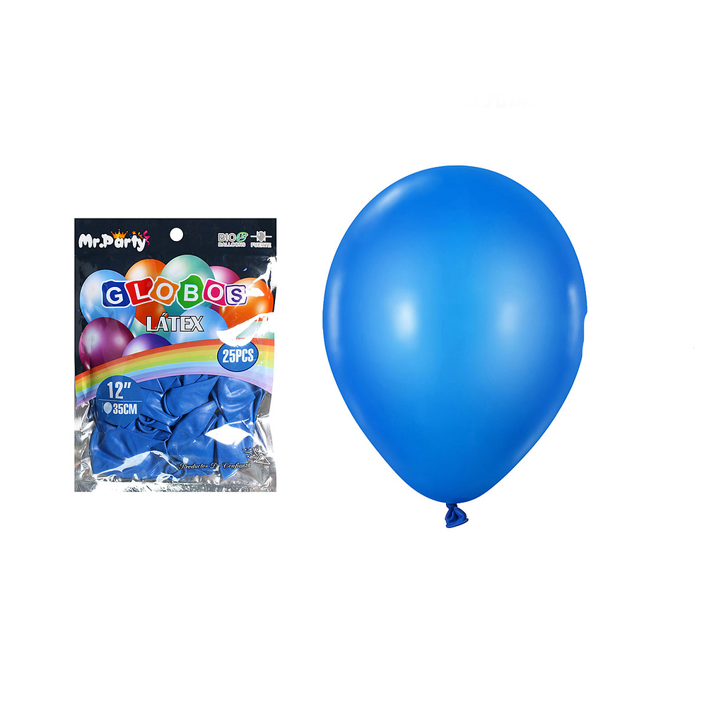 Globos de látex azul oscuro mate 35cm 25pcs