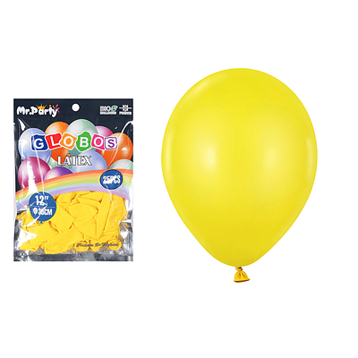 Globos de látex amarillo mate 35cm 25pcs