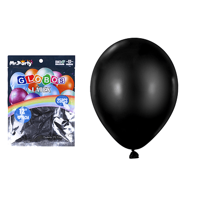 Globos de látex negro mate 35cm 25pcs