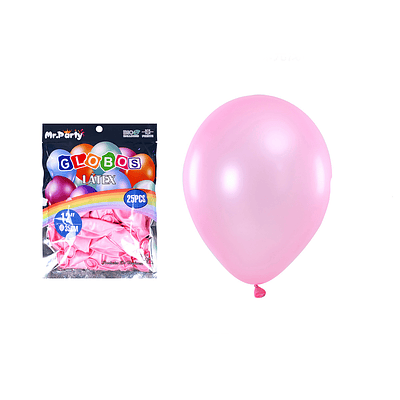 Globos de látex perlado rosa clara 35cm 25pcs