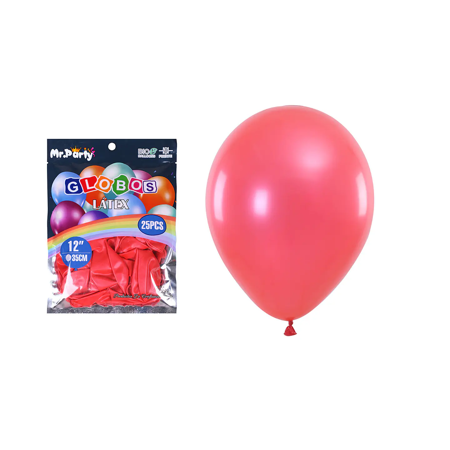 Globos de látex perlado rojo 35cm 25pcs 1