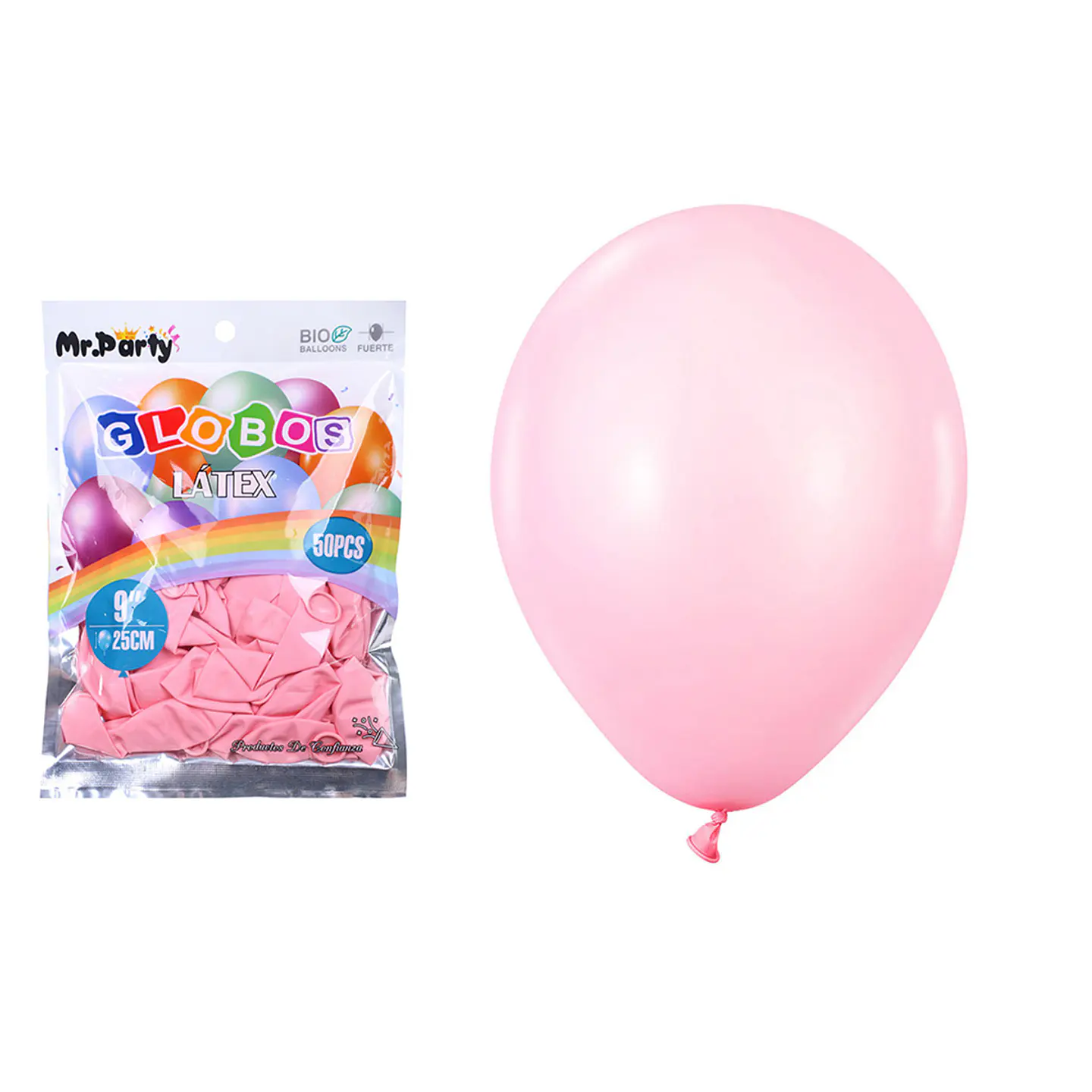 Globos de látex fucsia mate 25cm 50pcs 1