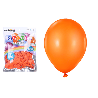 Globos de látex naranja mate 25cm 50pcs