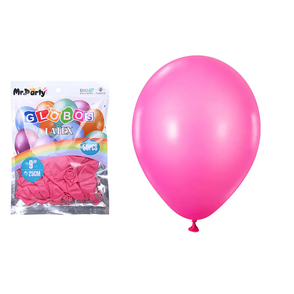 Globos de látex rojo rosa mate 25cm 50pcs 1