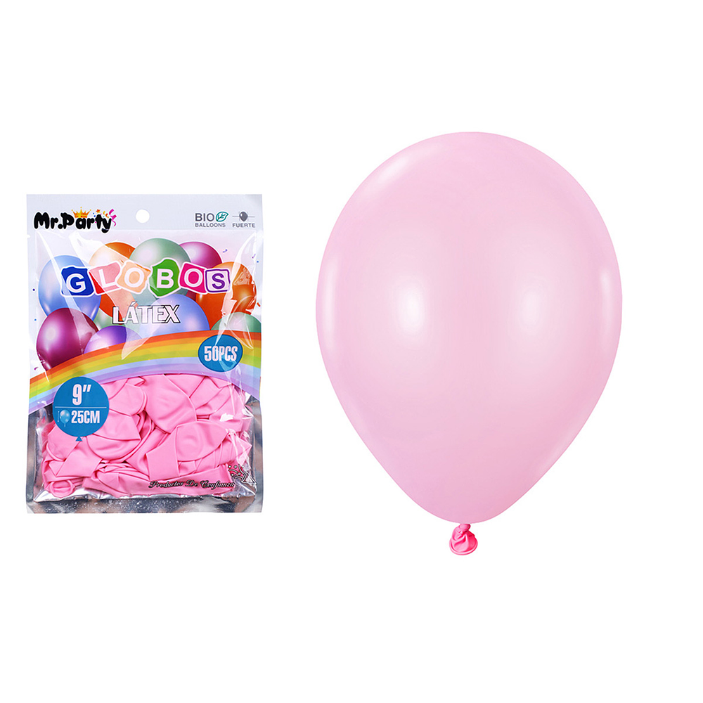 Globos de látex rosa claro mate 25cm 50pcs