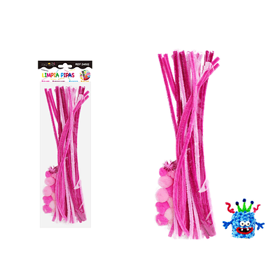 Set de limpiapipas chenille con pompones ojos DIY verde 70pcs