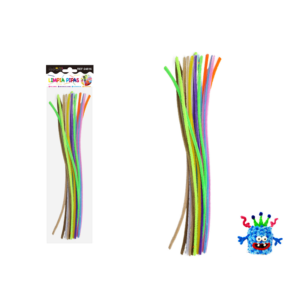 Limpiapipas chenille multicolor claro 0.6*30cm 20pcs