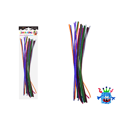 Limpiapipas chenille multicolor oscuro 0.6*30cm 20pcs