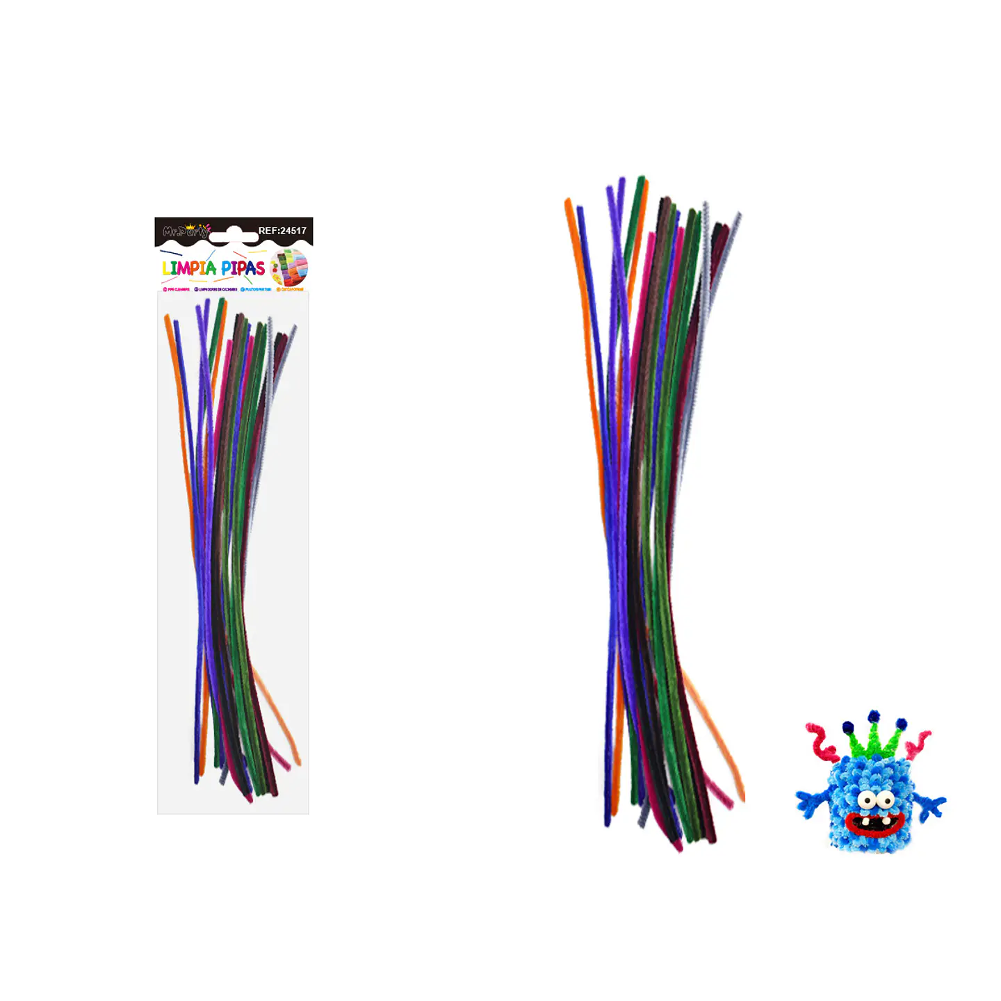 Limpiapipas chenille multicolor oscuro 0.6*30cm 20pcs 1