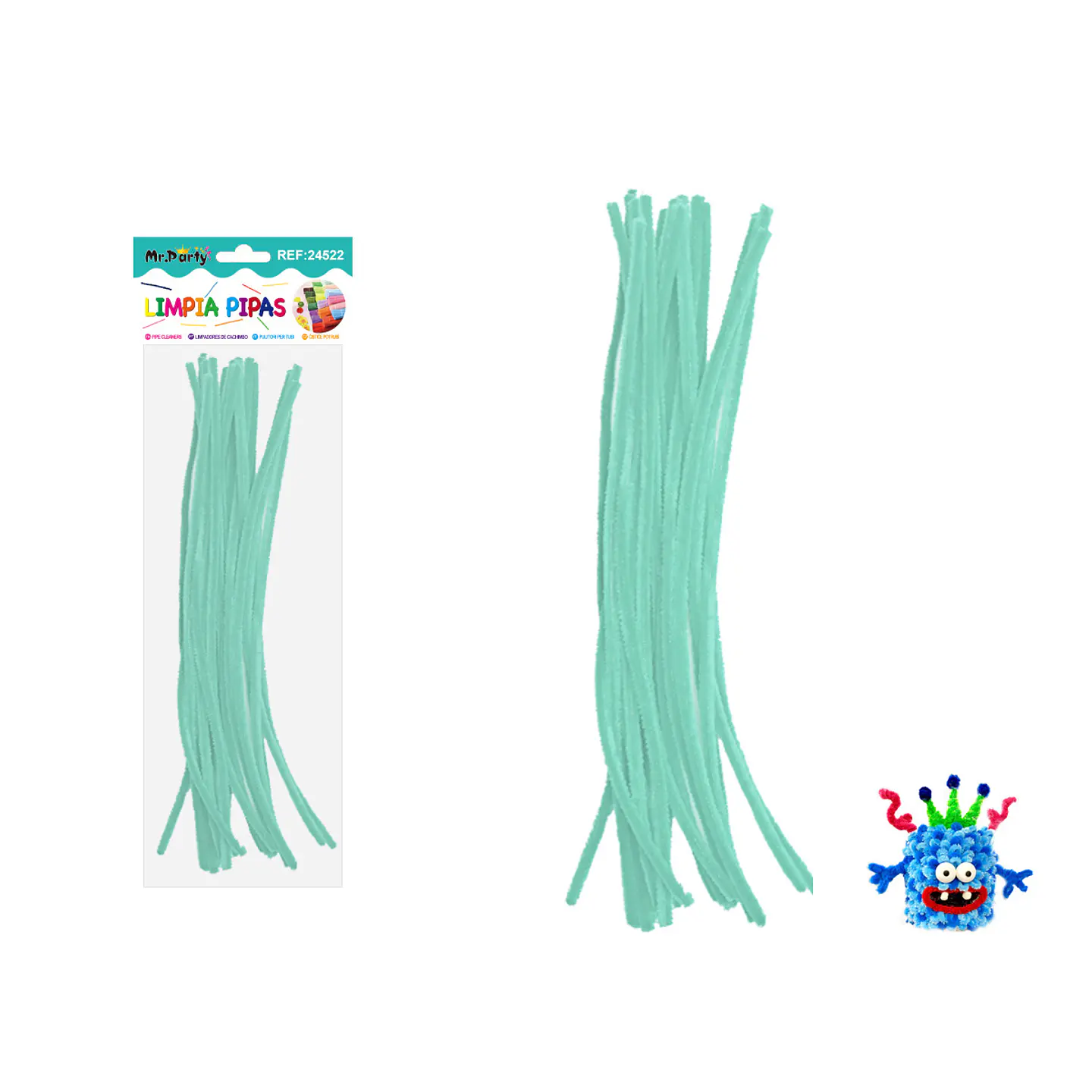 Limpiapipas chenille macaron verde 0.6*30cm 20pcs 1