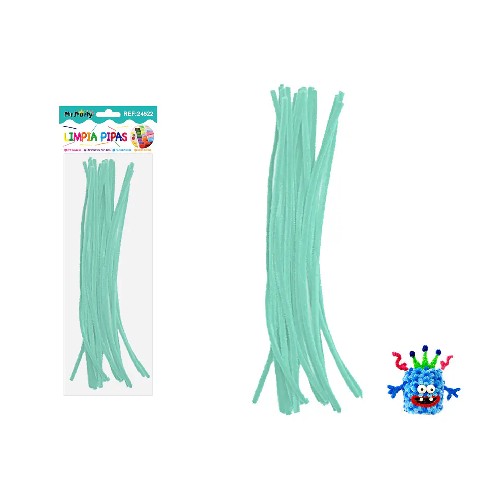 Limpiapipas chenille macaron verde 0.6*30cm 20pcs 1