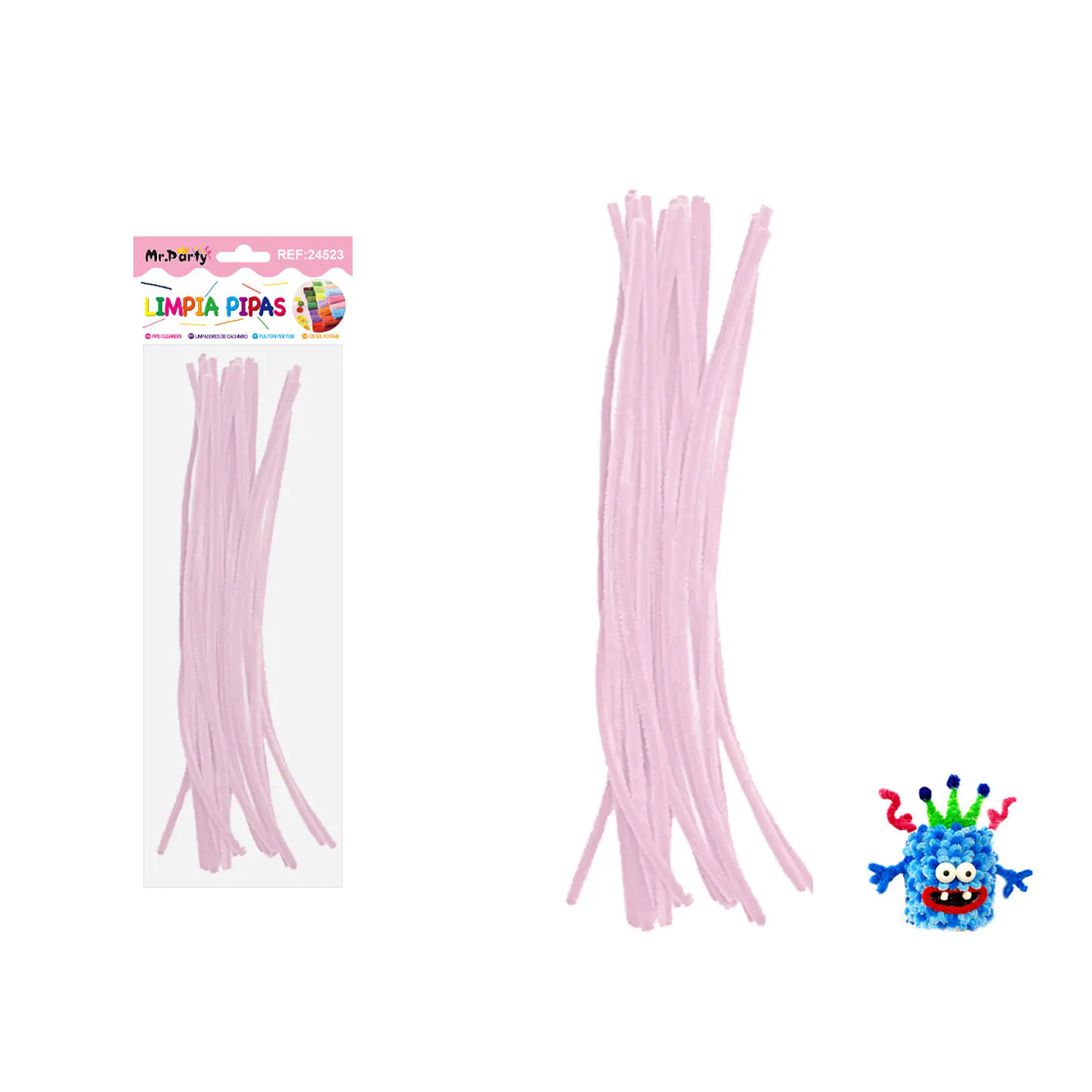 Limpiapipas chenille macaron rosa 0.6*30cm 20pcs 1