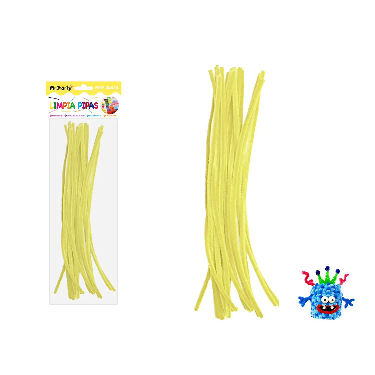 Limpiapipas chenille amarillo 0.6*30cm 20pcs 1