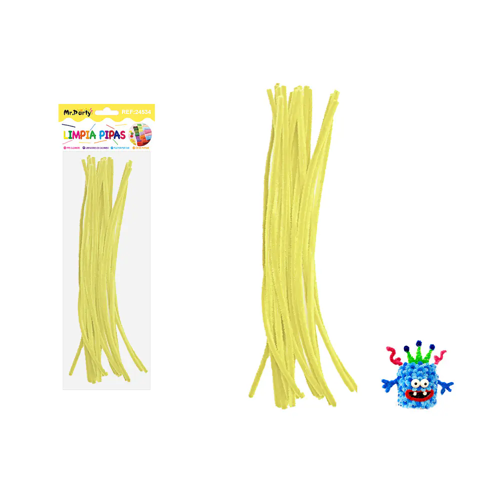 Limpiapipas chenille amarillo 0.6*30cm 20pcs 1