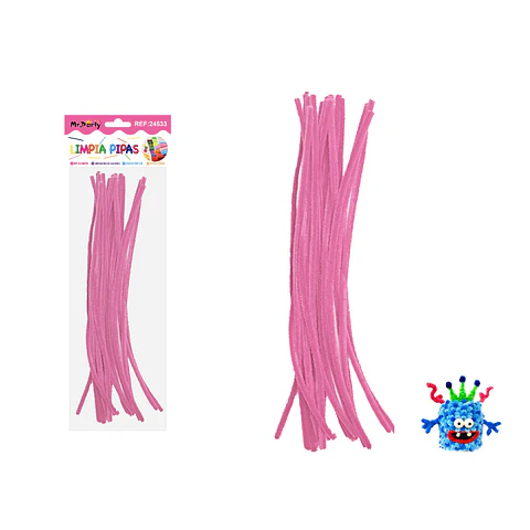 Limpiapipas chenille rosa 0.6*30cm 20pcs